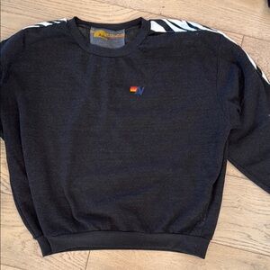 Aviator Nation Black Crewneck Sweater Classic Knit Design